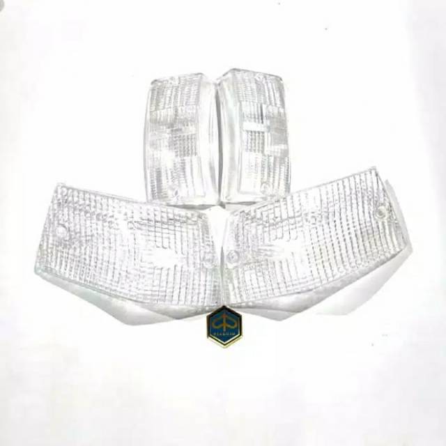 Mika lampu sen vespa excel exclusive spartan strada putih bintik set komplit