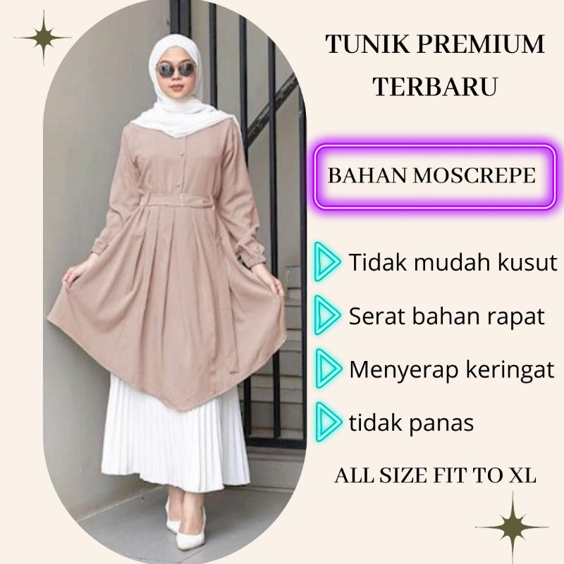 Baju Tunik Wanita Remaja Terbaru 2022 Bahan Import Premium Warna Coksu Kekinian