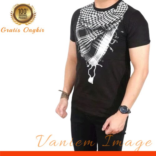 KAOS MUSLIM MOTIF SORBAN/BAJU MUSLIM GAMBAR SORBAN 3D HITAM BAHAN ADEM