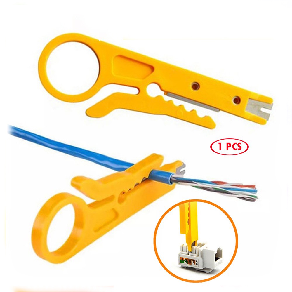 [BISA COD] Alat Kupas Kulit Kabel Putar Rotary Wire Stripping kuning