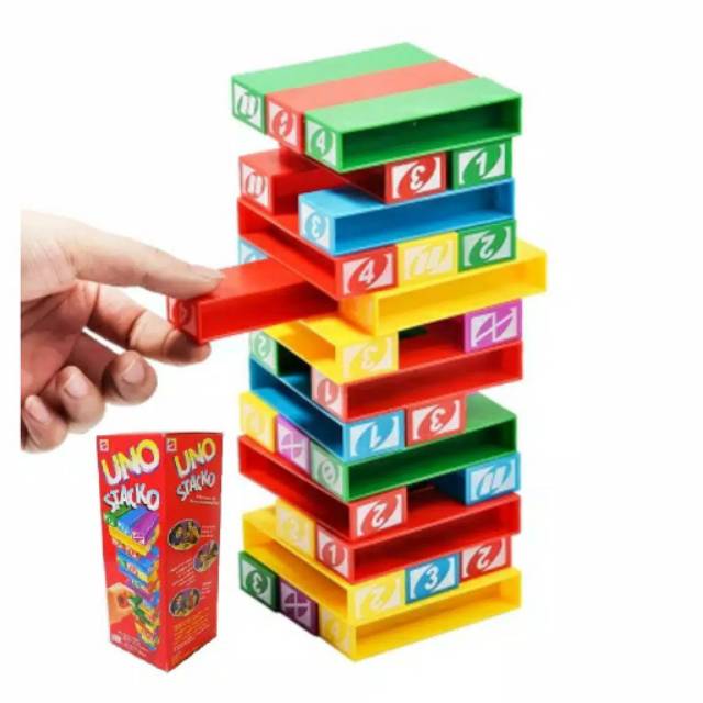 Mainan edukatif anak/ Mainan balok susun/ uno stacko/ tumbling stuccking tower