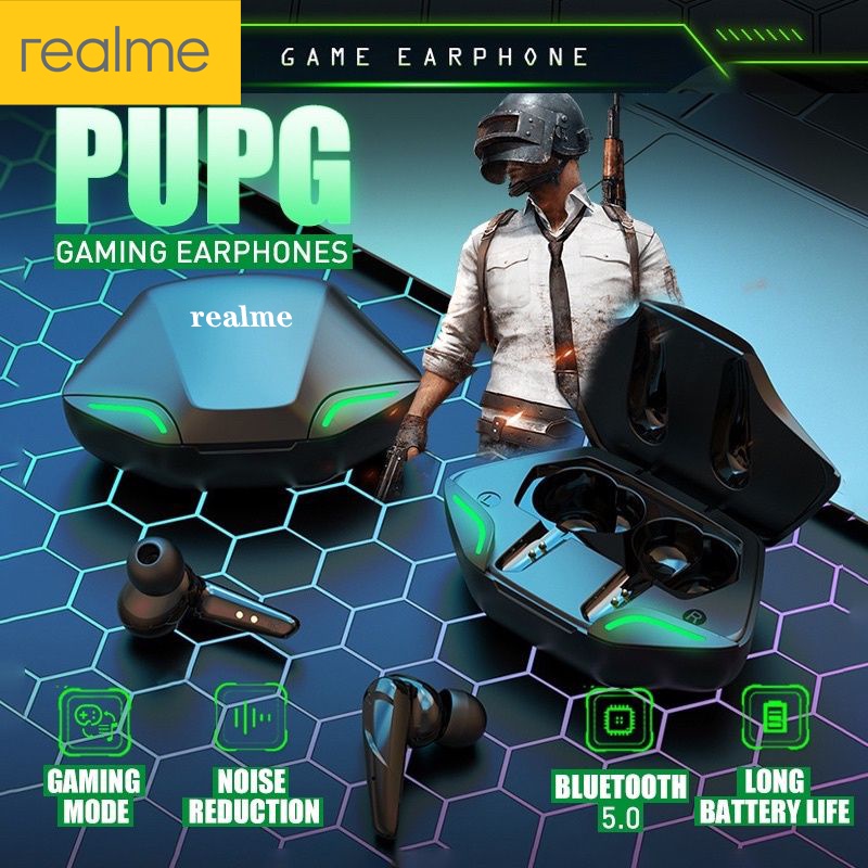 Realme Earphone Gaming Bluetooth Tws Gaming Headset Bluetooth Gaming No delay Stereo Microphone Gami
