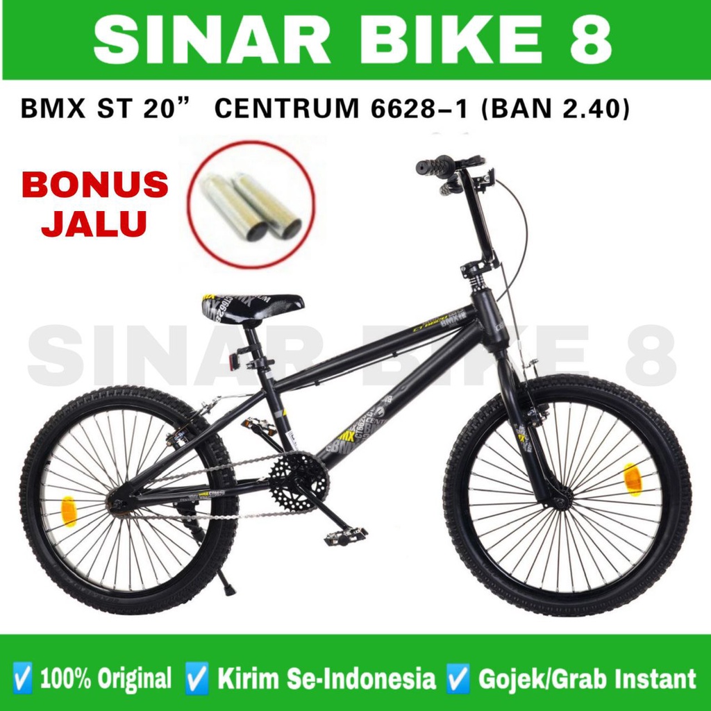 Sepeda Anak Laki Ukuran 20 Inch BMX CENTRUM CT 6628-3  Ban 2.40 kecil dan Ban 3.0 jumbo Bonus Jalu