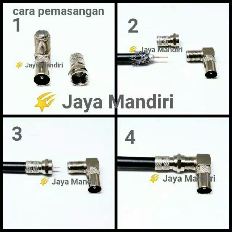 connector jack F to TV L male jack TV drat besi dan konektor + drat