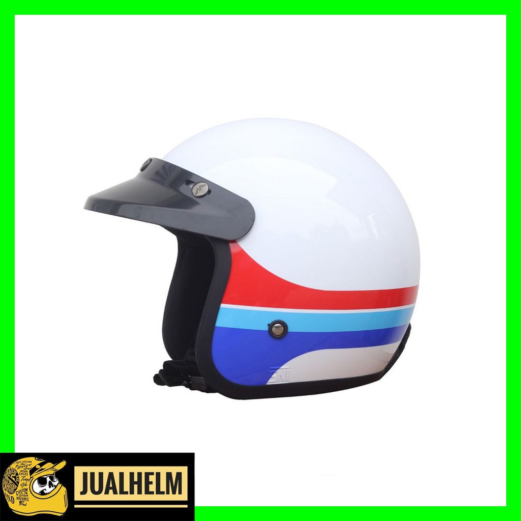 Helm Retro Sada Redka X Putih White Glossy ( Bogo / Klasik / Vespa )