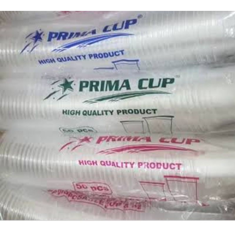 GELAS PLASTIK PRIMA  3 UKURAN ,SEPACK 50 PCS