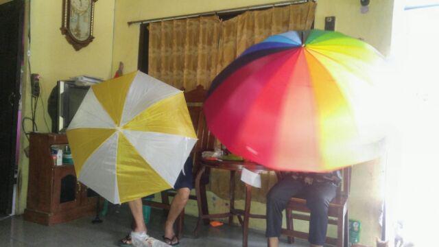 Payung Golf Segi Empat Biru Putih Bicolor Sablon