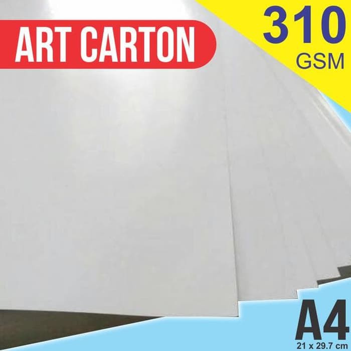 

KERTAS ART CARTON 310 Gsm A4 ( AC 310 21 CM X 29.7 CM )