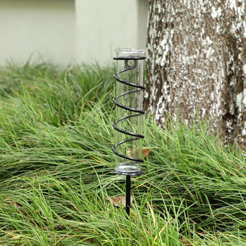 Kiss Metal Sprial Rain Gauge Alat Ukur Hujan Dapat Dilepas Dengan Stake Hias Untuk Taman