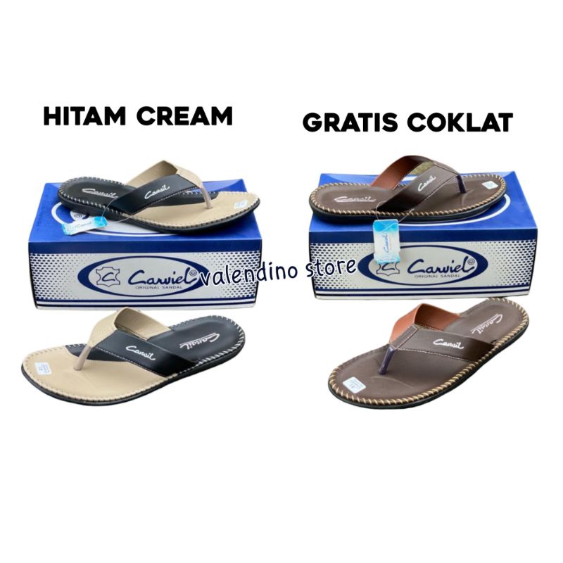 BELI 1 GRATIS 1 Sandal Carvil Pria Japit / Sandal Slide Pria / Sandal Casual Pria / Sandal Terbaru Pria / Sandal Kekinian Pria Jawa Timur Mojokerto