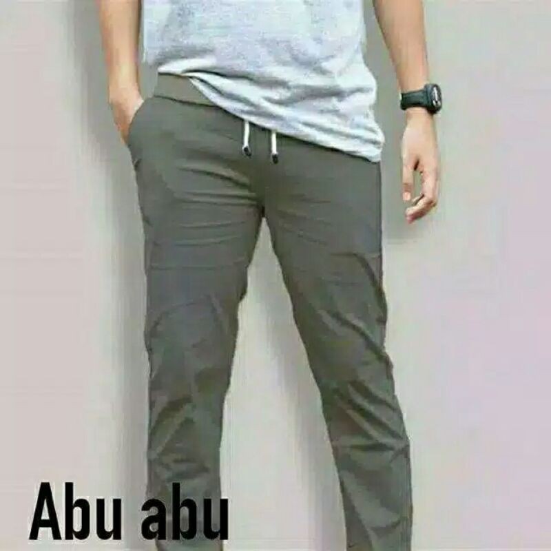 CELANA PRIA CHINO slimfit Panjang chino KERJA HARIAN HITAM MOCCA ABU GREY KREAM Sz 27 - 38