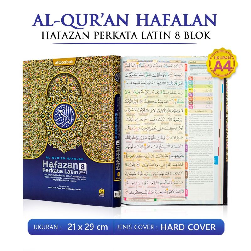 Al Quran Hafazan 8 Blok Perkata Latin Uk.A4 (Besar)