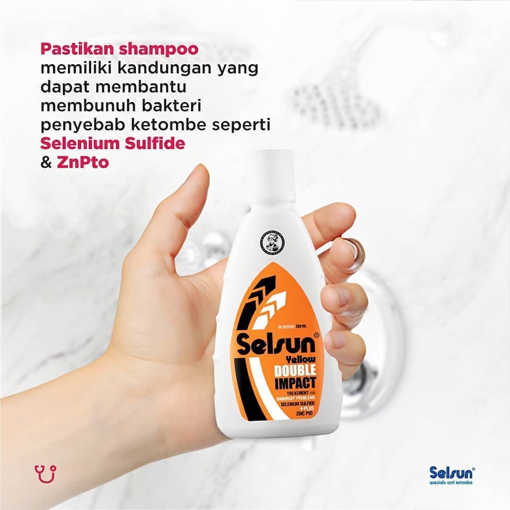 SELSUN Yellow Double Impact Anti Dandruff Shampoo 50ml/100ml