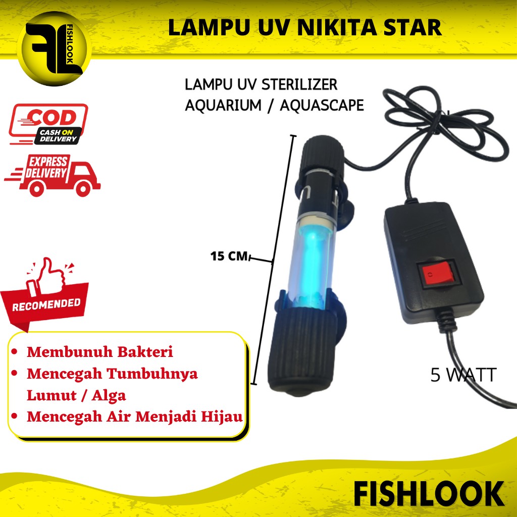 Lampu UV aquarium NIKITA STAR 5/7/9/11 Watt Penghilang Lumut Algae