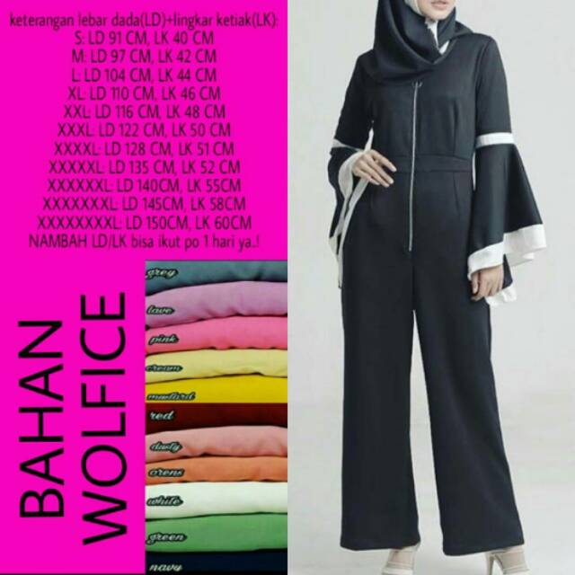Jumpsuit ovverall wanita jumbo bigsize murah ld 150