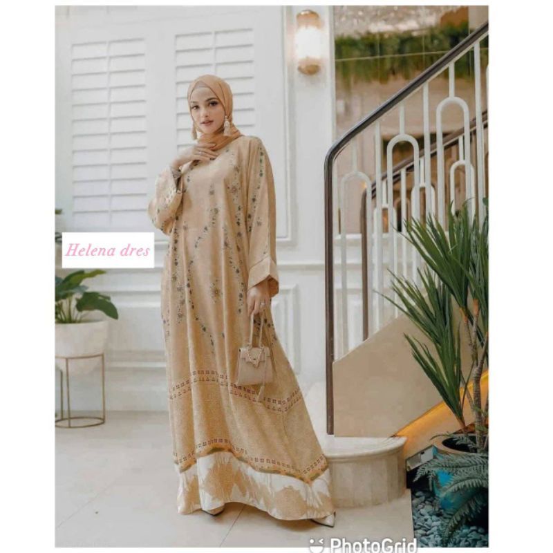 Gamis Maxmara Dior Silk Premium//Gamis Maxmara Lux Premium-Helena caramel