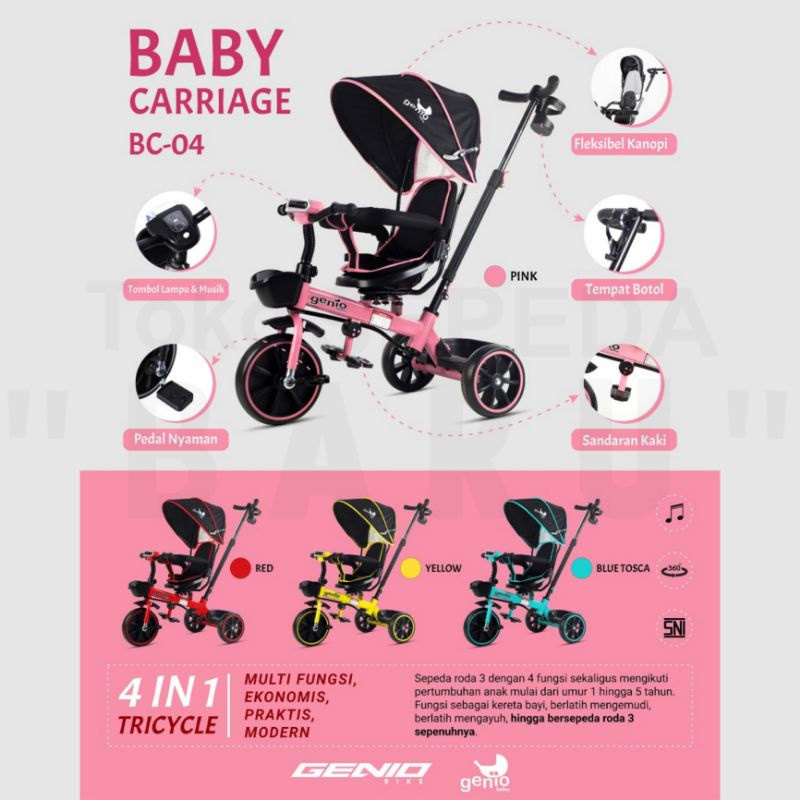 TB - Sepeda Roda 3 / Baby Carriage GENIO BABY BC-01 BC-04