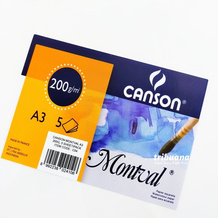 

Sketsagambar- Canson Montval A3/200Gms -5 Sheets /Kertas Watercolor -Buku-Gambar-Sketsa.