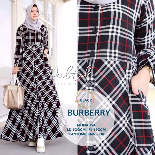 [COD] Hashiva - Dress Dewasa Plaid Monalisa Gamis Kotak Kotak Kancing Depan M/L/XL/XXL