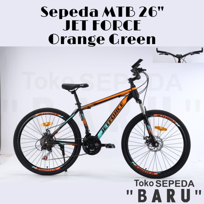 TB - Sepeda MTB INTERBIKE IC 3092 Ukuran 26 Inch-JETFORCE-OrangeGreen