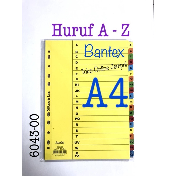 

Berkualitas A4 Huruf A-Z File Divider 6043-00 Bantex Karton Pembatas Map Atk1185Bx Hot Sale