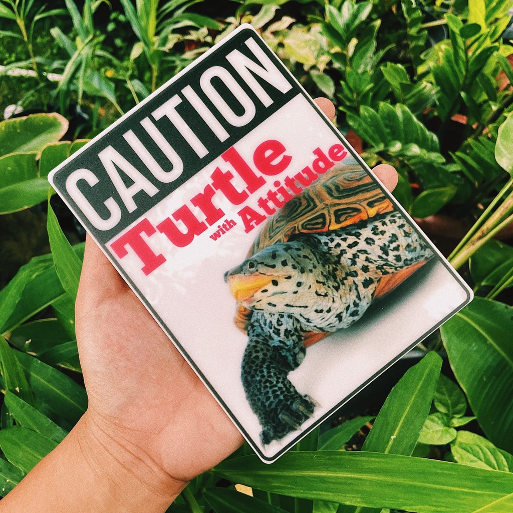 Reptile Turtle Kura air RES DBT Sign Board Penanda Kandang reptil Cubanrock