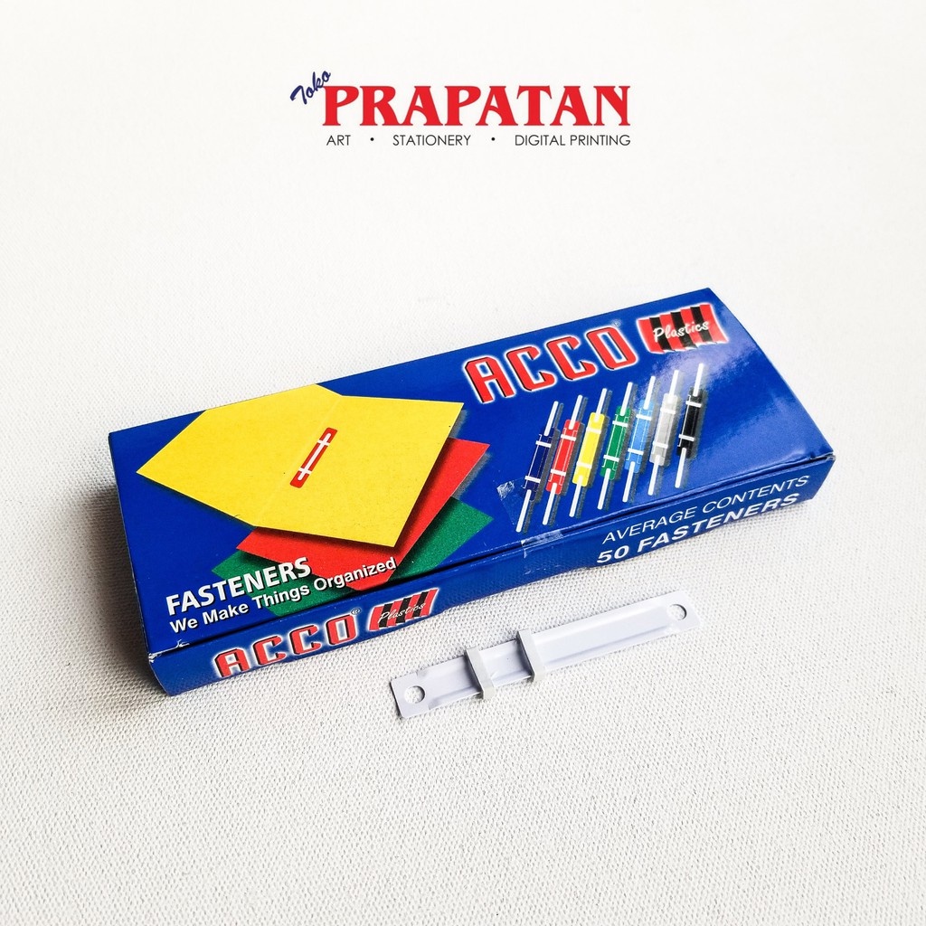 

Acco Plastik / Paper Fastener 50 pcs Putih Polos