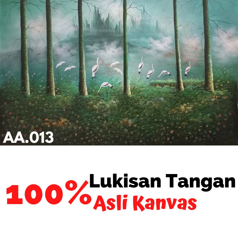Lukisan Dinding Pemandangan Air Terjun Dekorasi Rumah Pajangan Ruang Tamu Lukisan Ukuran Besar