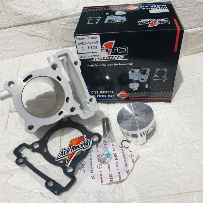 Blok nmax bore up ceramik 65 mm MOTO 1 piston seher forget forging aerox all new nmax old R15 vva vi