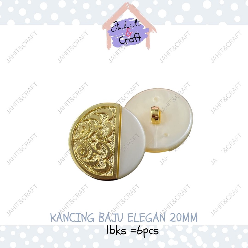 6pcs Kancing Baju Besar 20mm / Coat Button / Kancing Mewah / Kancing Besar Unik/ Kancing Jepang Fanc