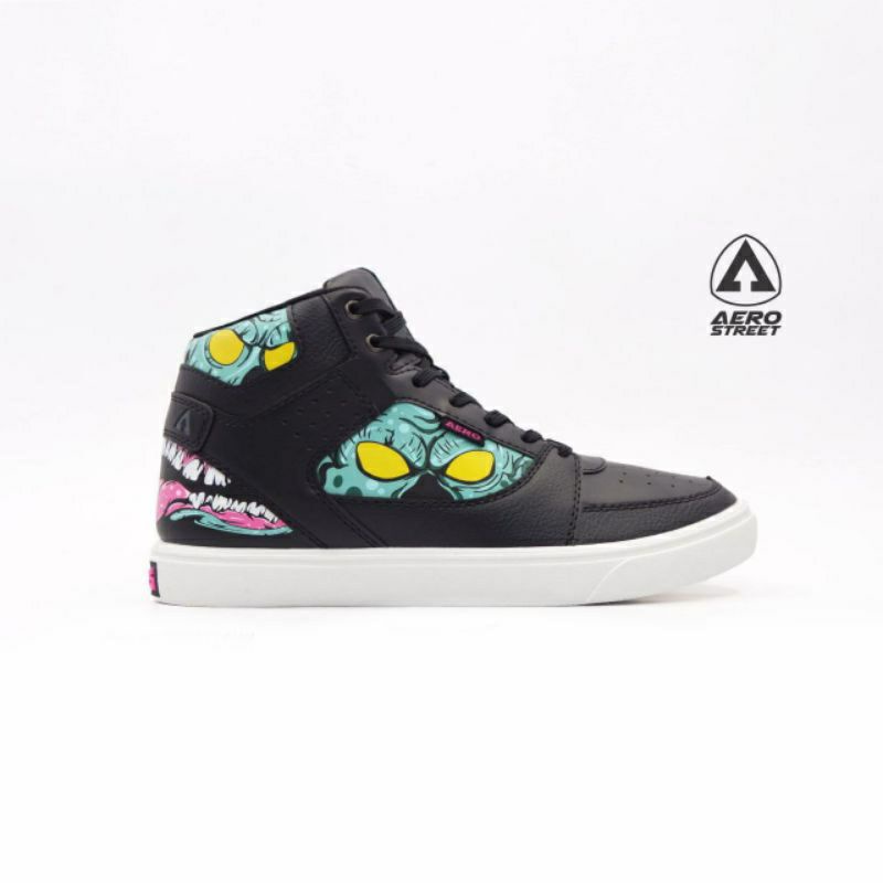 Aerostreet Hoops x Ajiwal Hitam - Sepatu Sneakers Casual Pria Wanita