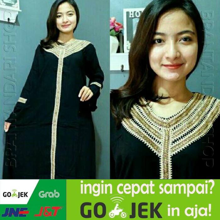 Gamis Arabian Daster Panjang Longdress Arabian Gamis Kaftan Arab - Orange