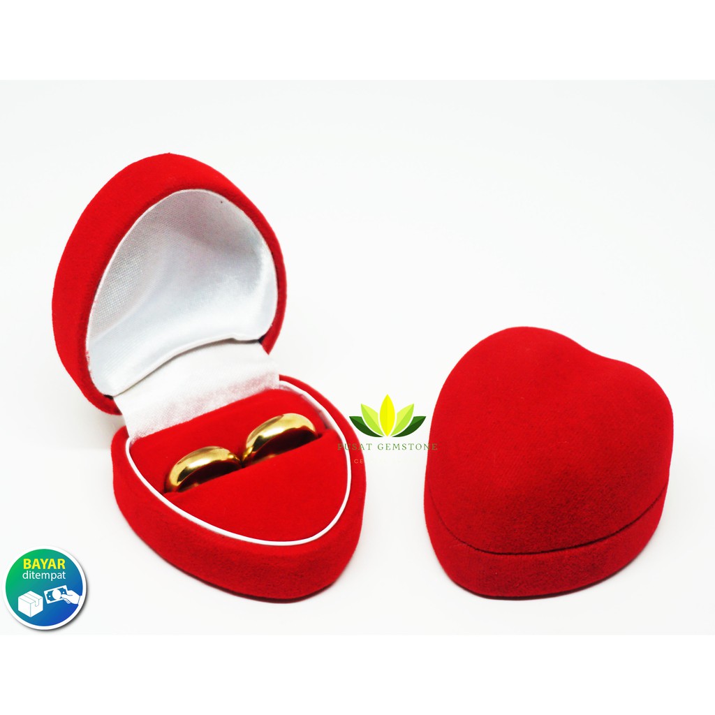 Kotak Cincin / Box Cincin Couple / Tempat 2 Cincin Material Velvet