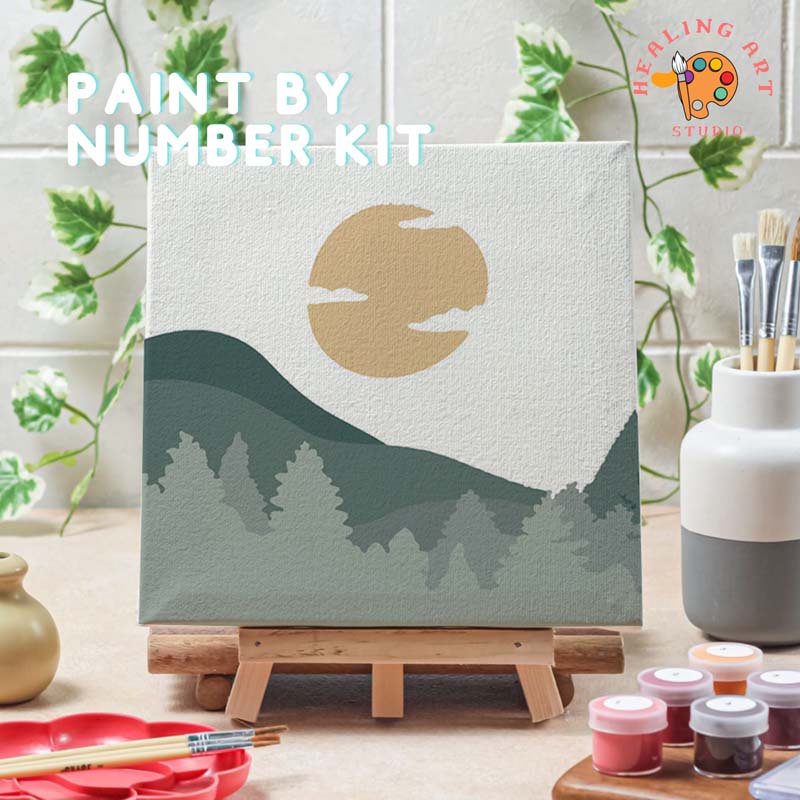 

Paint by number lukisan gunung mount ver 1 canvas 20x20 cm / painting kit / set melukis