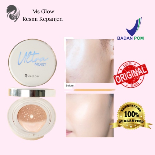 ULTRA MOIST CUSHION MS GLOW MS COSMETICS - BB cushion foundation ringan bedak cair