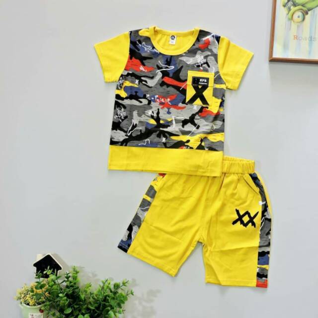 C288 - SETELAN ANAK IMPORT SET X-ARMY YELLOW (IMPORT)