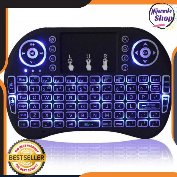 Taffware Air Mouse Wireless Mini Keyboard RGB 2.4GHz Touch Pad - I8 KLP11