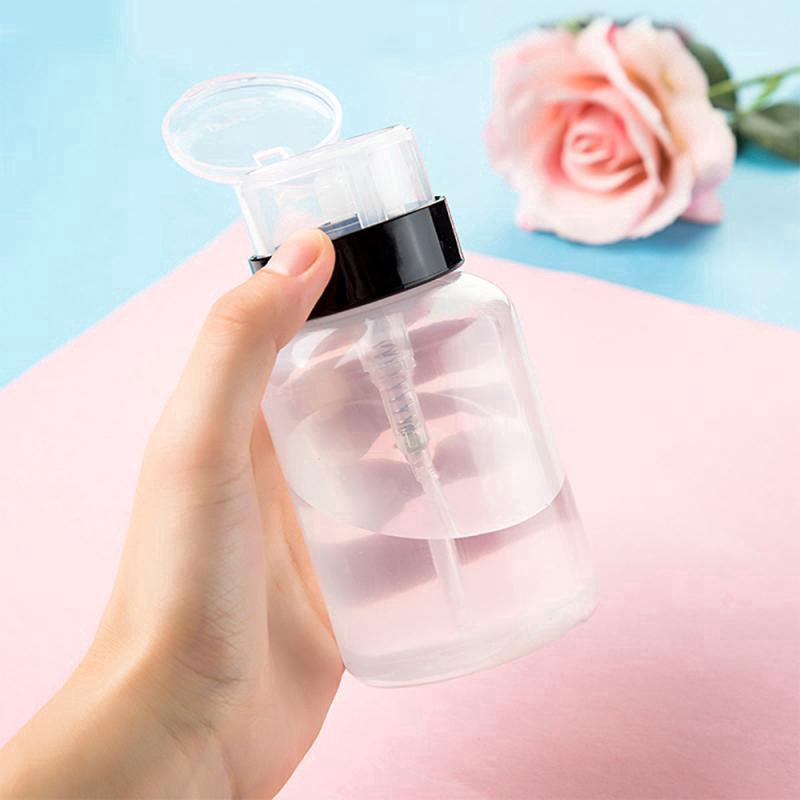 200ml Plastic Nail Polish Remover Refillable Bottle / Press Pumping Dispenser Bottle / / Portable Travel Nail Remover  Container  Bottles