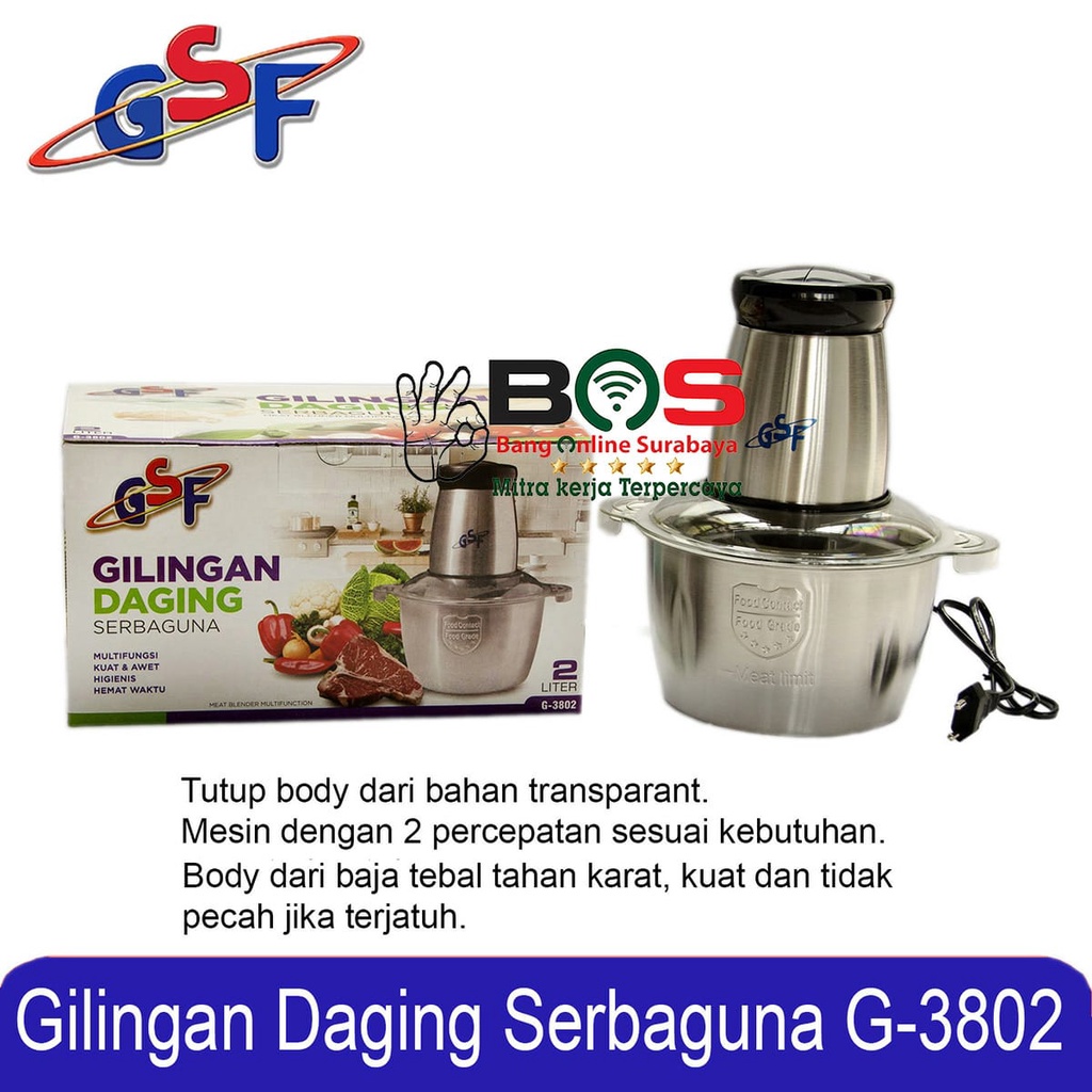 Food Chopper Penggiling Daging Electric Chopper GSF-3802 GSF 3802