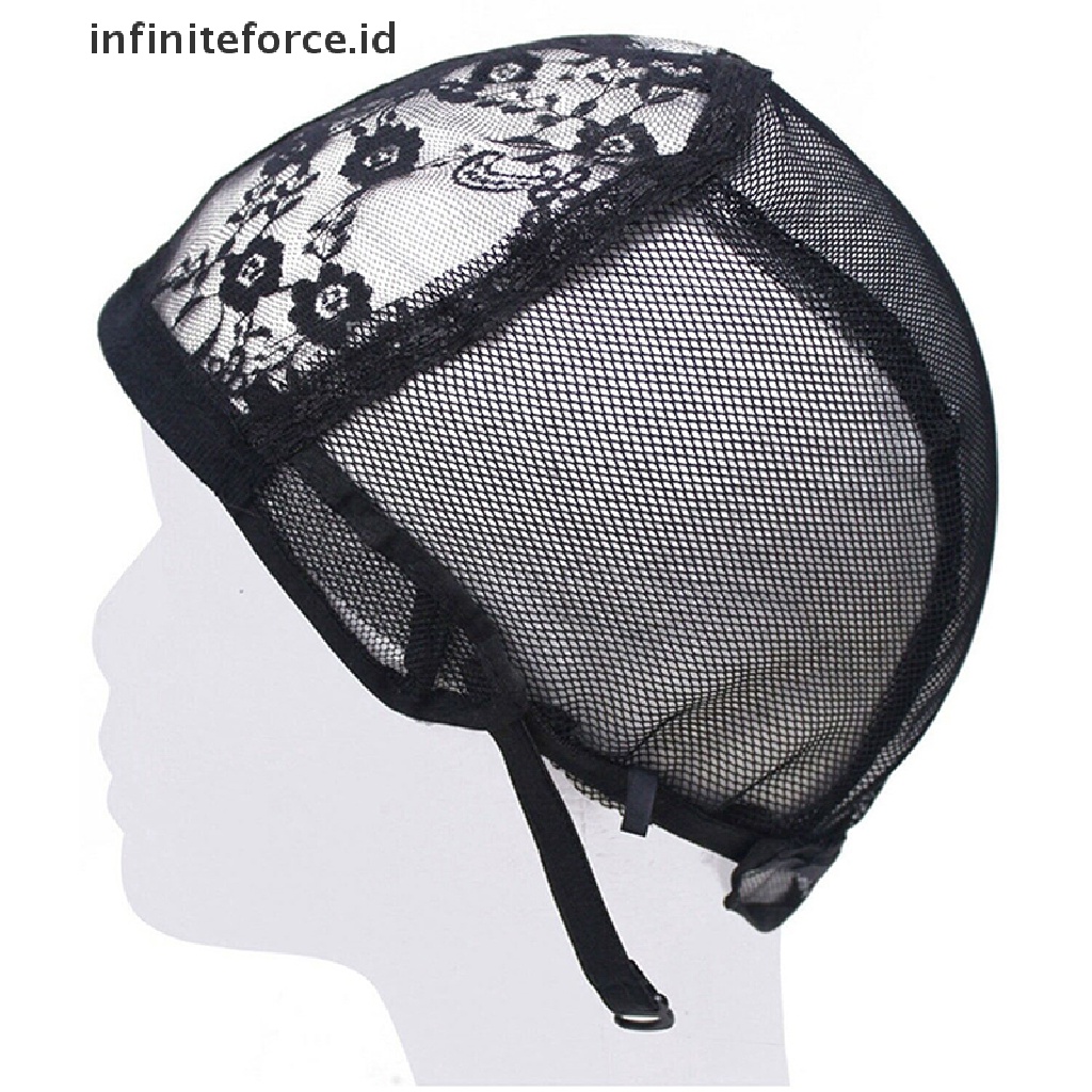 Infiniteforce.id Topi Lace Mesh Cover Kepala Adjustable Untuk Wig