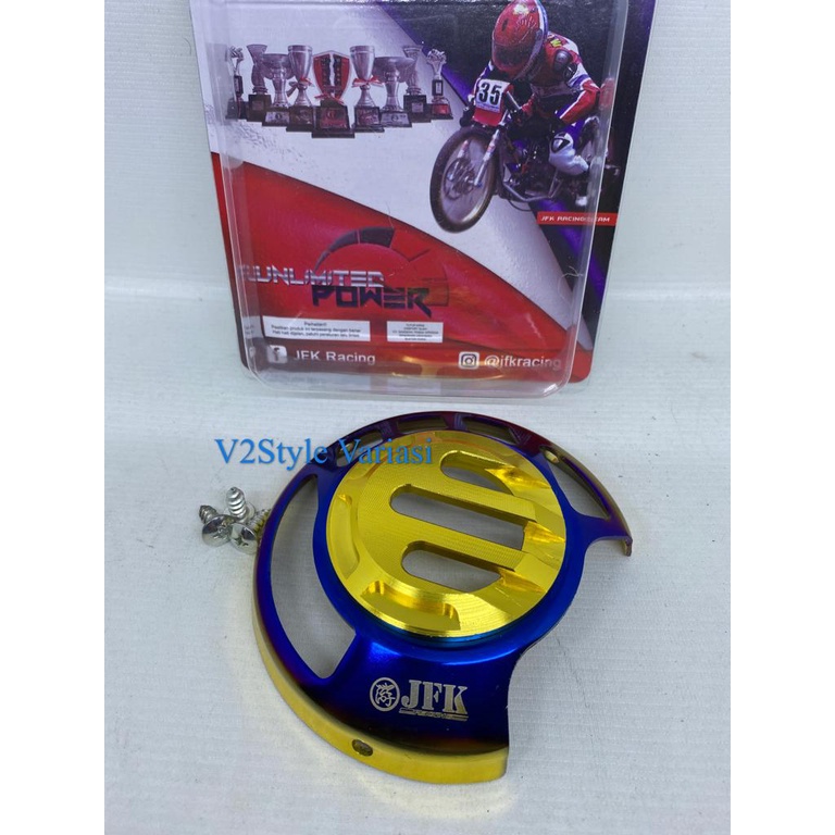 Cover Kipas Twotone CNC Honda Beat Scoopy Vario PNP FREE BAUT Boshing Gold Biru Merk JFK Original