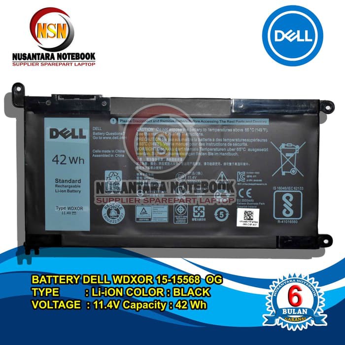 Baterai Dell Original Inspiron WDX0R 15 5568 15-5568 5368 15-7000WDXOR