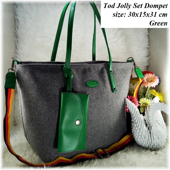 SALE Tod Jolly Kanvas Set Dompet (warna random)