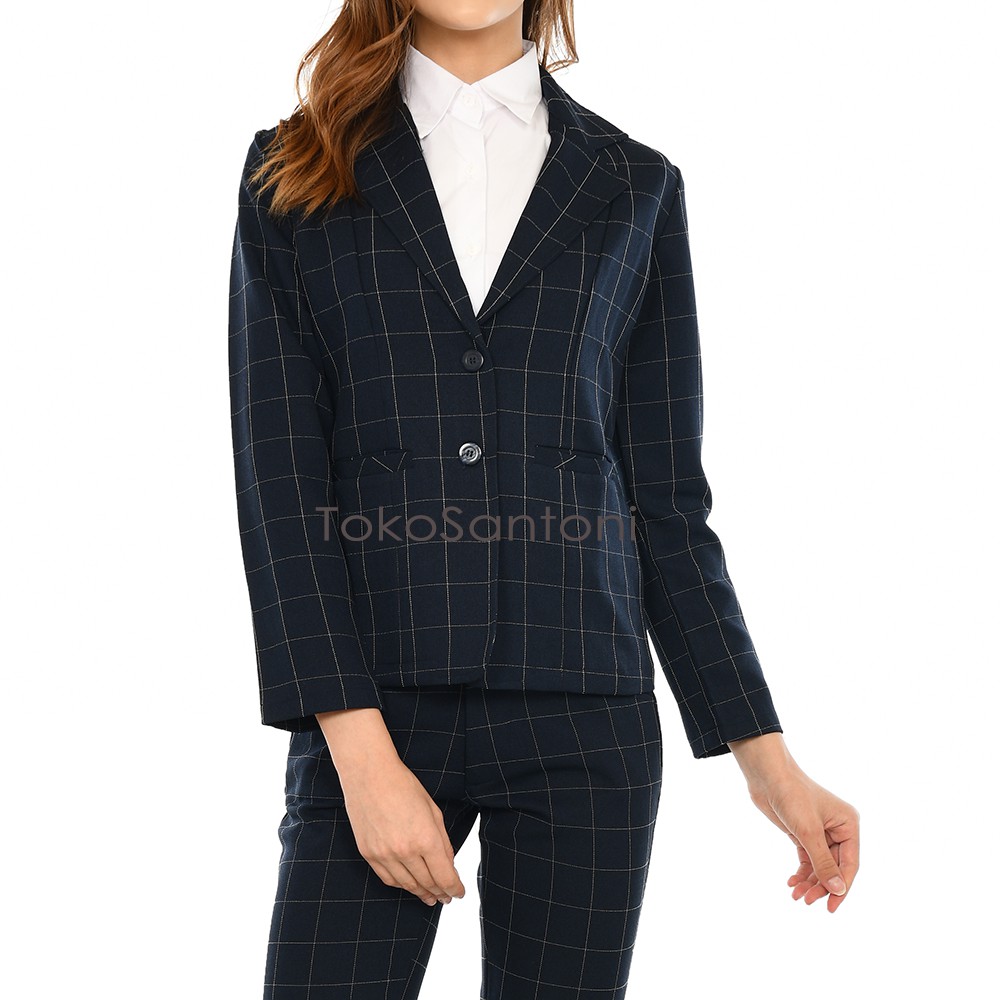 Blazer Kotak Kotak Wanita Premium Blezer Wanita Blezzer Wanita Kotak2