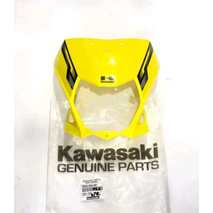 BATOK LAMPU DEPAN KLX BF KUNING STRIPING HITAM