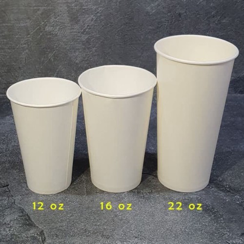Paper Cup Putih - 12 oz 50 pc TANPA TUTUP Kopi Minuman Dingin