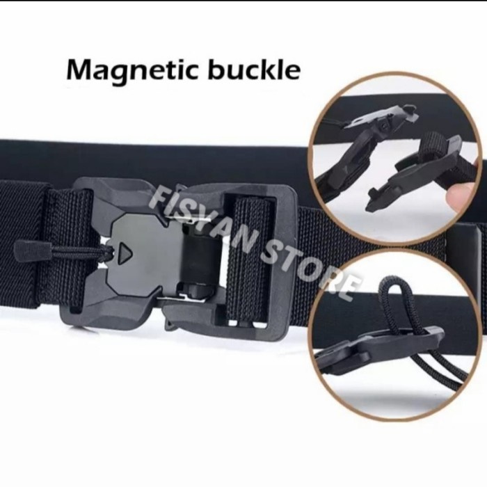 Ikat Pinggang Tactical Polymer Magnetic Buckle Nylon Belt