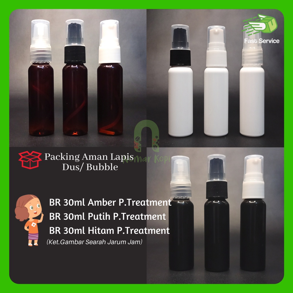 Botol Pump Treatment 60ml BR Hitam Tebal Hand Sanitizer Disinfektan Cleaner Parfum