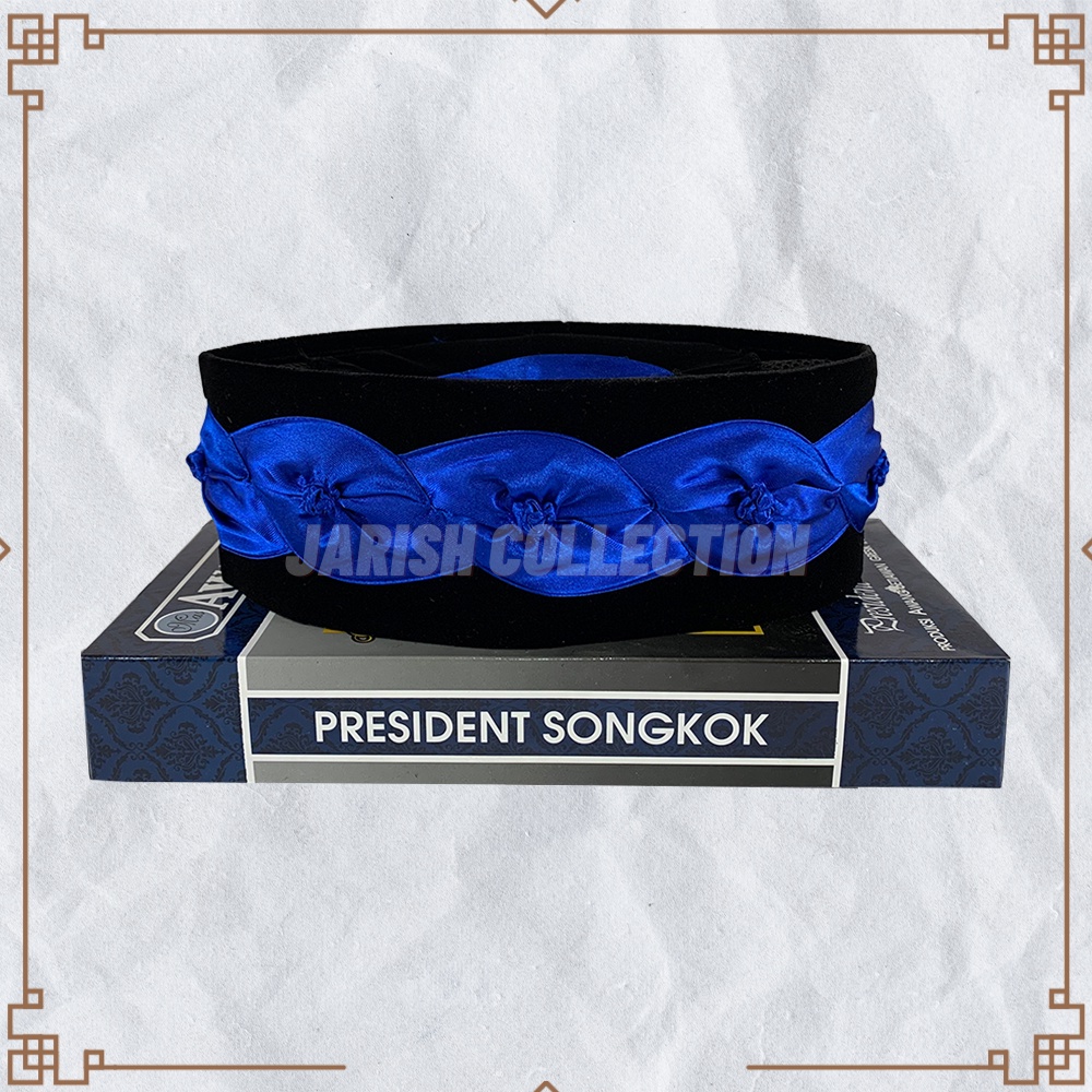 Songkok AWANG CITRA KEMBANG KOL AC Tinggi 9 Cm Peci Ceplok Sholat Bludru Hitam Merah Maroon Hijau Biru Anak Laki Pria Dewasa Santri Pesantren Kopiah Solat Songko Item Pendek Beludru Kopyah Shalat Motif Bordir Kopeah Si Pitung Jawara Sonkok Betawi Ori