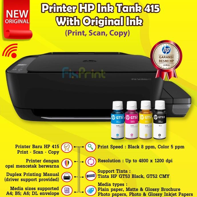 

Printer HP Ink Tank 415 Print Scan Copy WiFI Wireless All in one Resmi